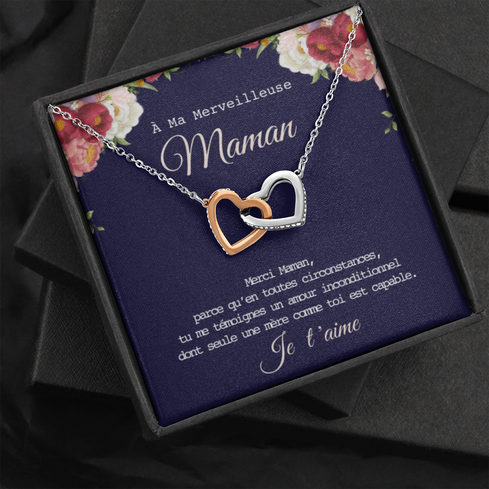 ONEMOM • Collier Déclaration Maman Double Cœur - Lehnaa