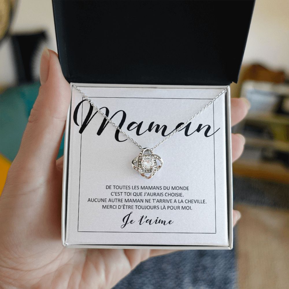 ONEMOM • Collier Déclaration Maman Noeud d'Amour - Lehnaa
