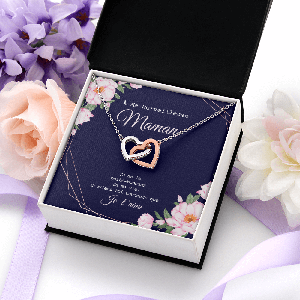 ONEMOM • Collier Déclaration Maman Double Cœur - Lehnaa