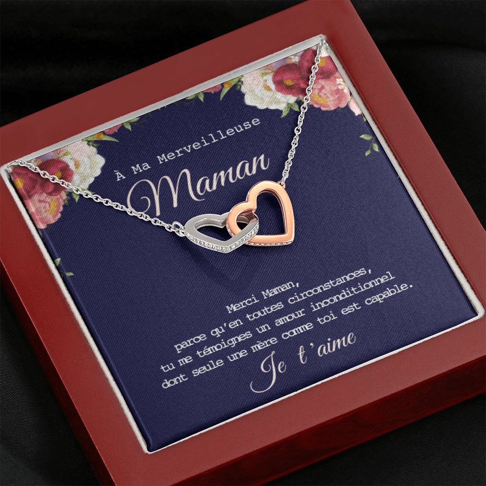 ONEMOM • Collier Déclaration Maman Double Cœur - Lehnaa