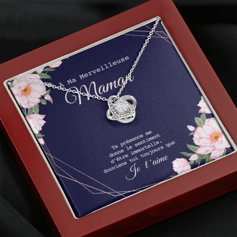 ONEMOM • Collier Déclaration Maman Noeud d'Amour - Lehnaa