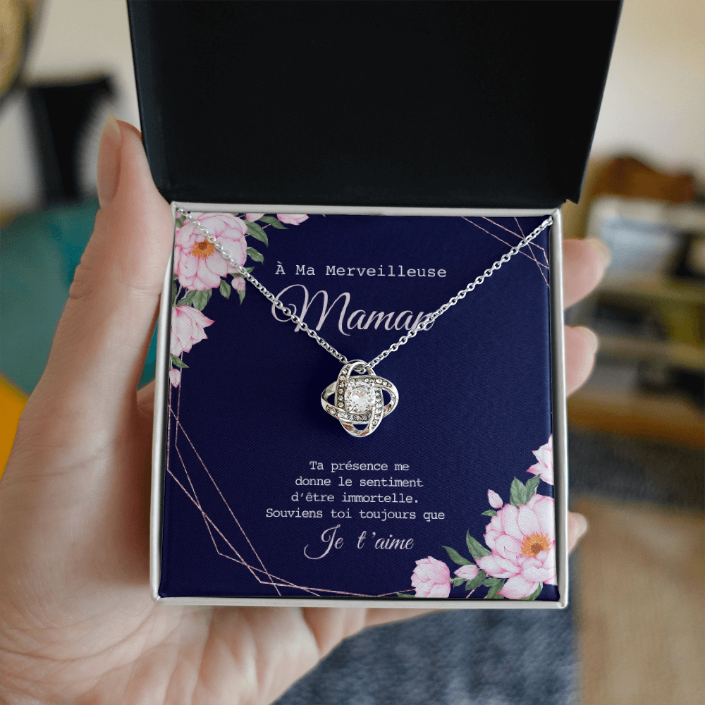 ONEMOM • Collier Déclaration Maman Noeud d'Amour - Lehnaa