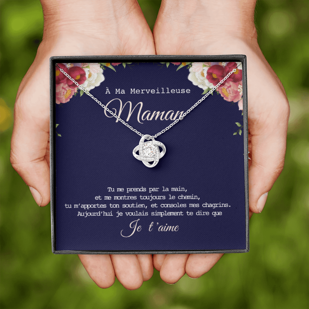 ONEMOM • Collier Déclaration Maman Noeud d'Amour - Lehnaa