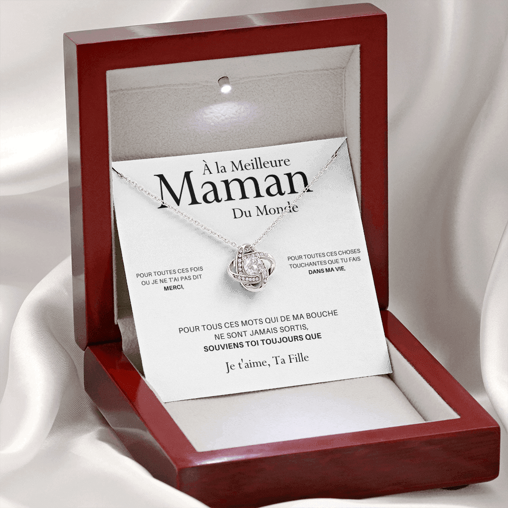 ONEMOM • Collier Déclaration Maman Noeud d'Amour Version Femme - Lehnaa