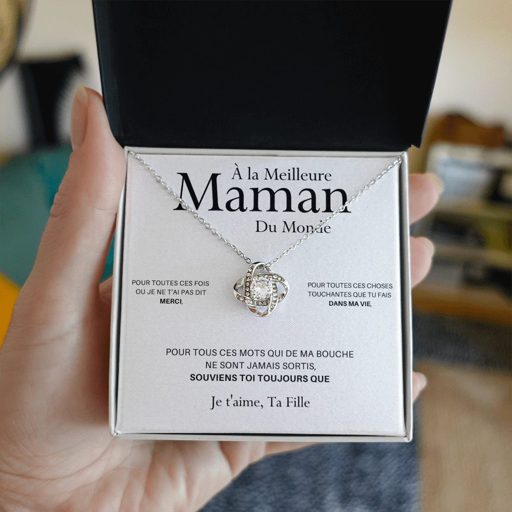 ONEMOM • Collier Déclaration Maman Noeud d'Amour Version Femme - Lehnaa