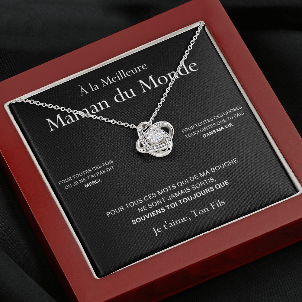 ONEMOM • Collier Déclaration Maman Noeud d'Amour Version Homme - Lehnaa