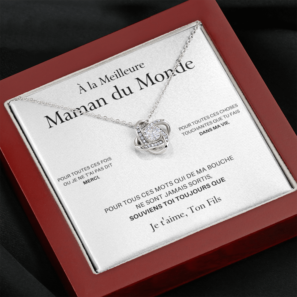 ONEMOM • Collier Déclaration Maman Noeud d'Amour Version Homme - Lehnaa