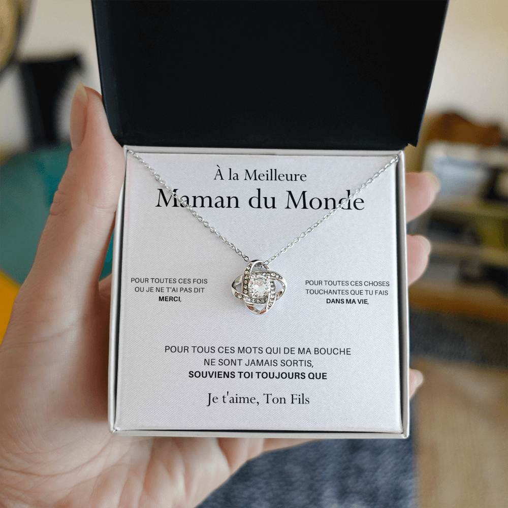 ONEMOM • Collier Déclaration Maman Noeud d'Amour Version Homme - Lehnaa