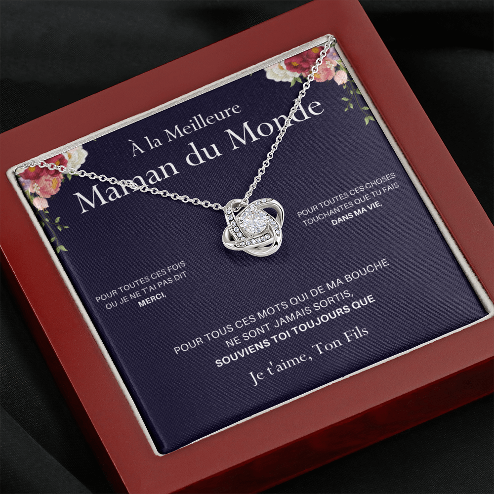 ONEMOM • Collier Déclaration Maman Noeud d'Amour Version Homme - Lehnaa