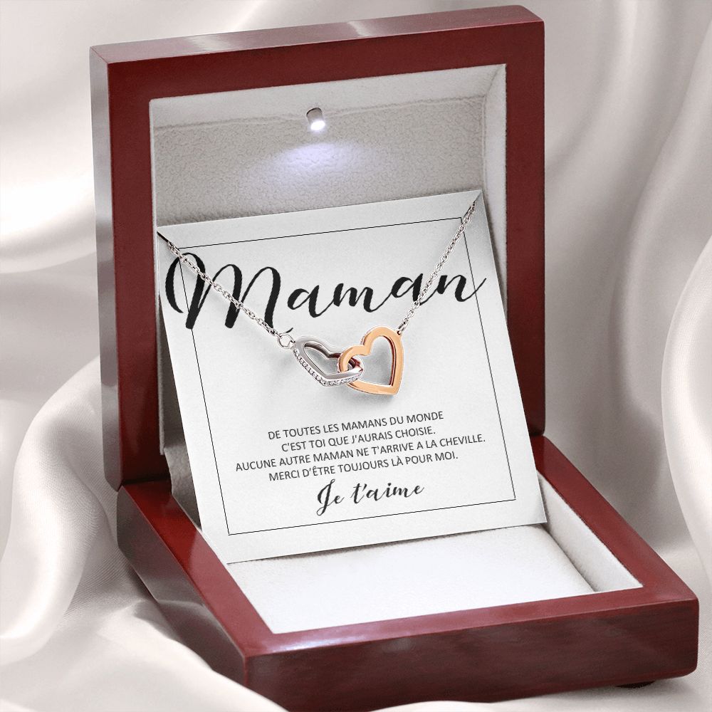 ONEMOM • Collier Déclaration Maman Double Cœur - Lehnaa