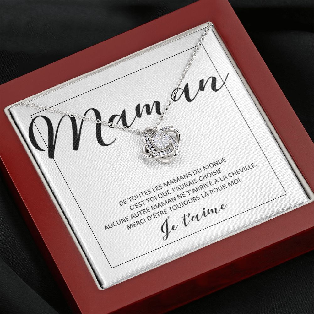 ONEMOM • Collier Déclaration Maman Noeud d'Amour - Lehnaa