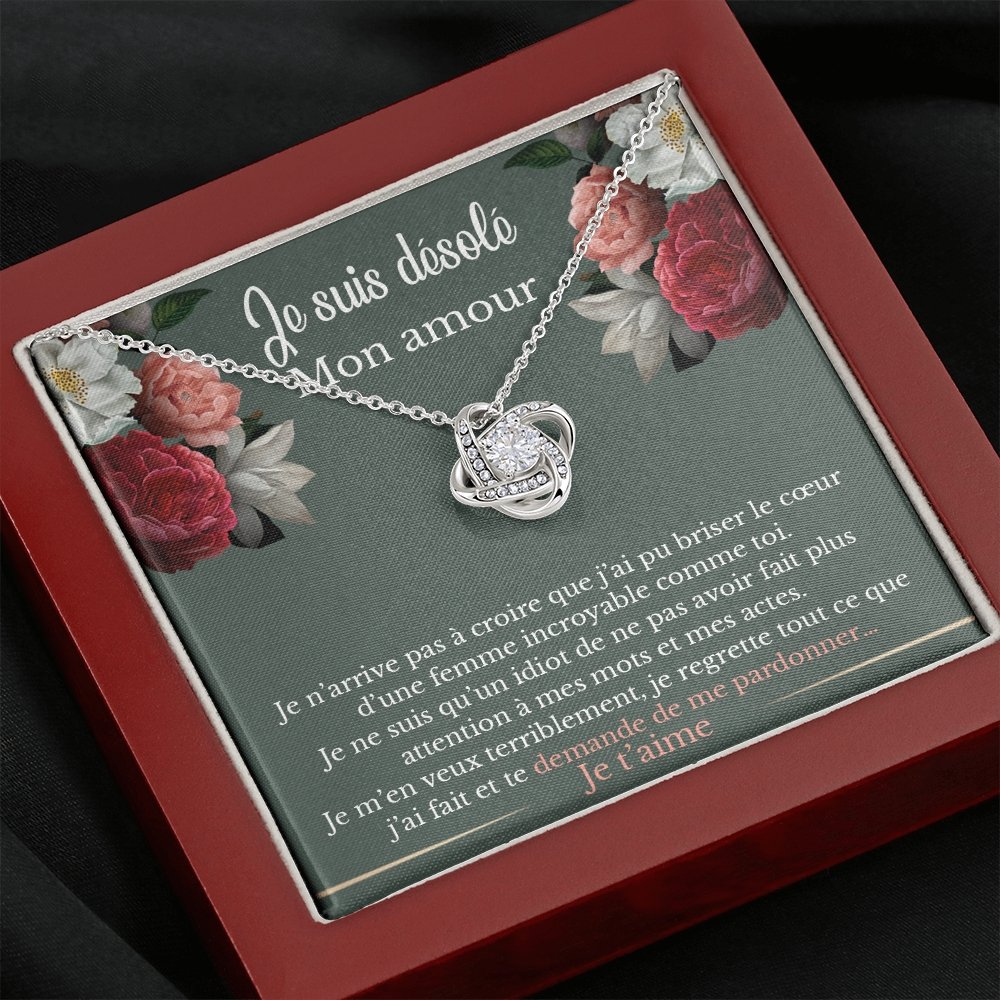 SORRY • Collier D'excuse Double Cœur Noeud d'Amour - Lehnaa