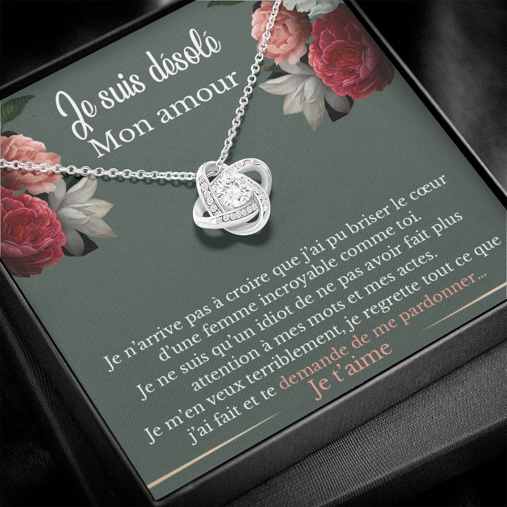 SORRY • Collier D'excuse Double Cœur Noeud d'Amour - Lehnaa
