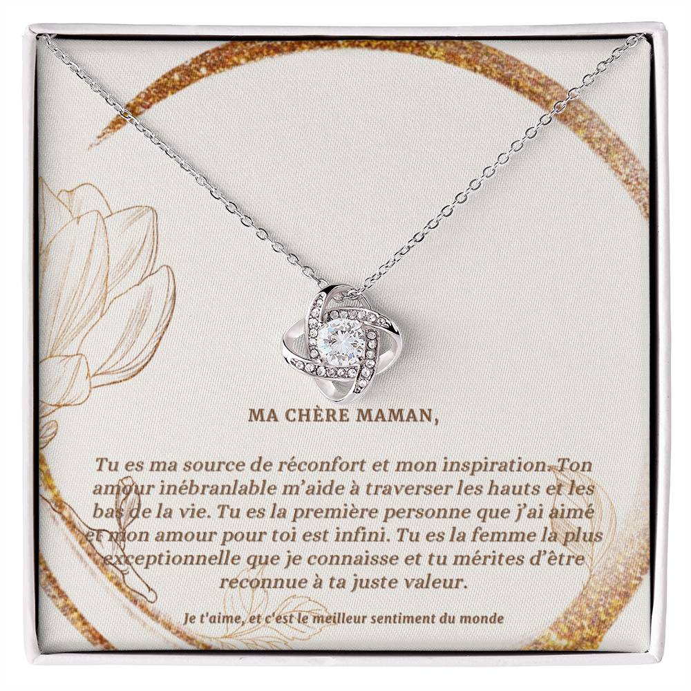 LOVEMAMA • Collier Déclaration Maman Nœud d’Amour