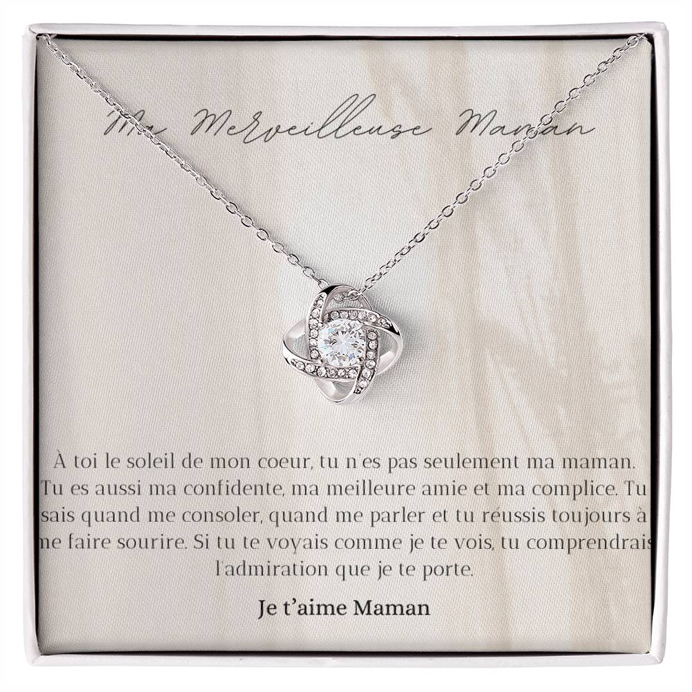 LOVEMAMA • Collier Déclaration Maman Nœud d’Amour