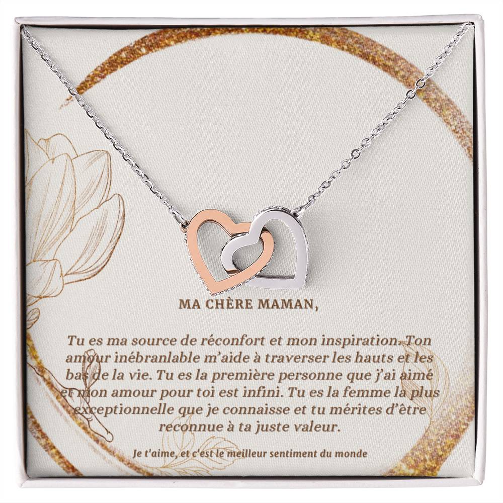 LOVEMAMA • Collier Déclaration Maman Double Coeur