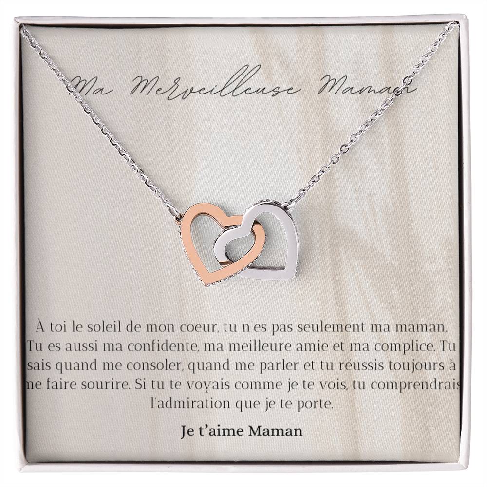 LOVEMAMA • Collier Déclaration Maman Double Coeur