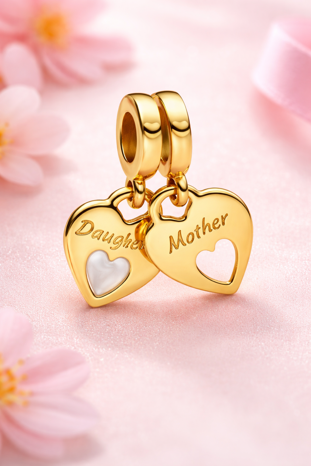 Charm Mère & Fille • Cœur Doré