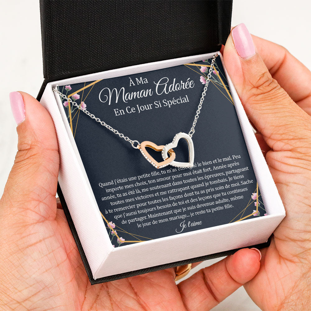 ONEMOM • Collier Déclaration Maman Double Cœur
