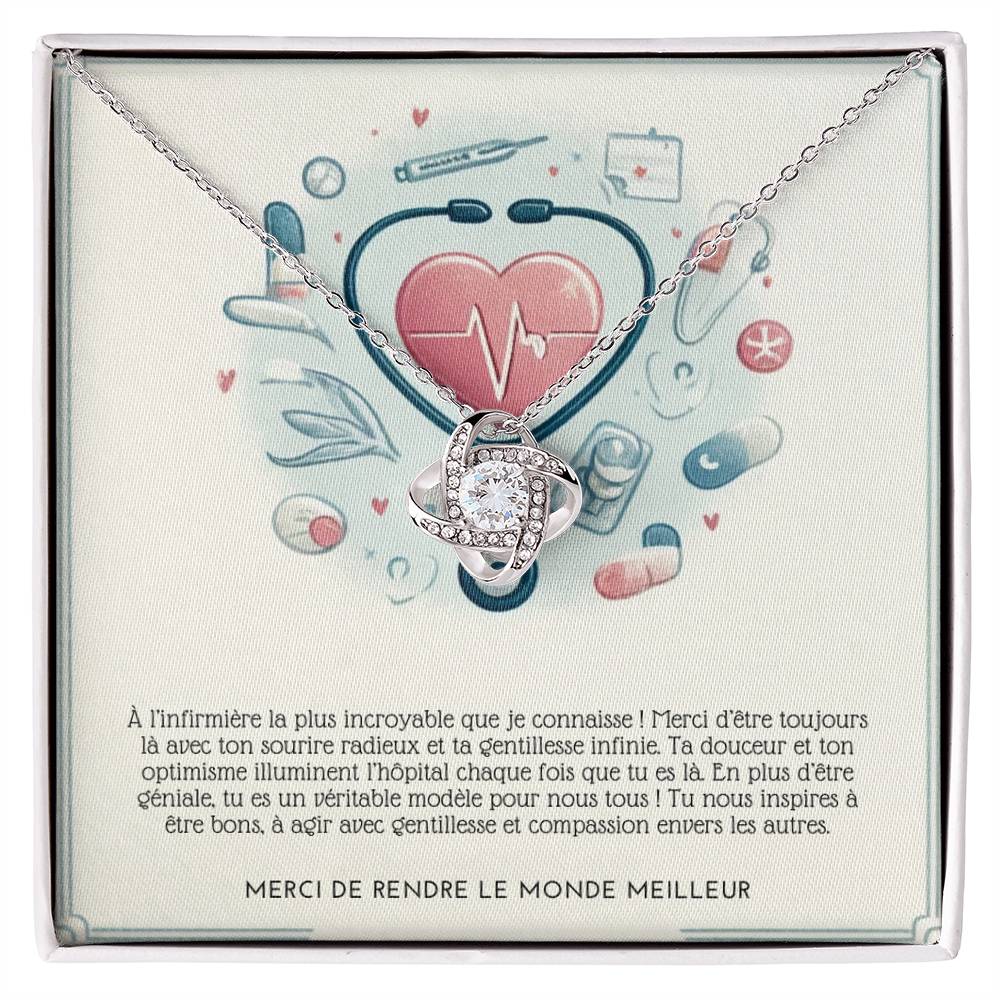 NURSE • Collier Infirmière Noeud d'Amour