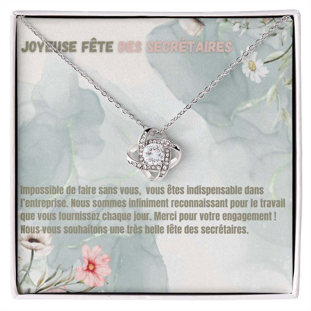 HAPPY • Collier pour la fête des secrétaires noeud d'amour