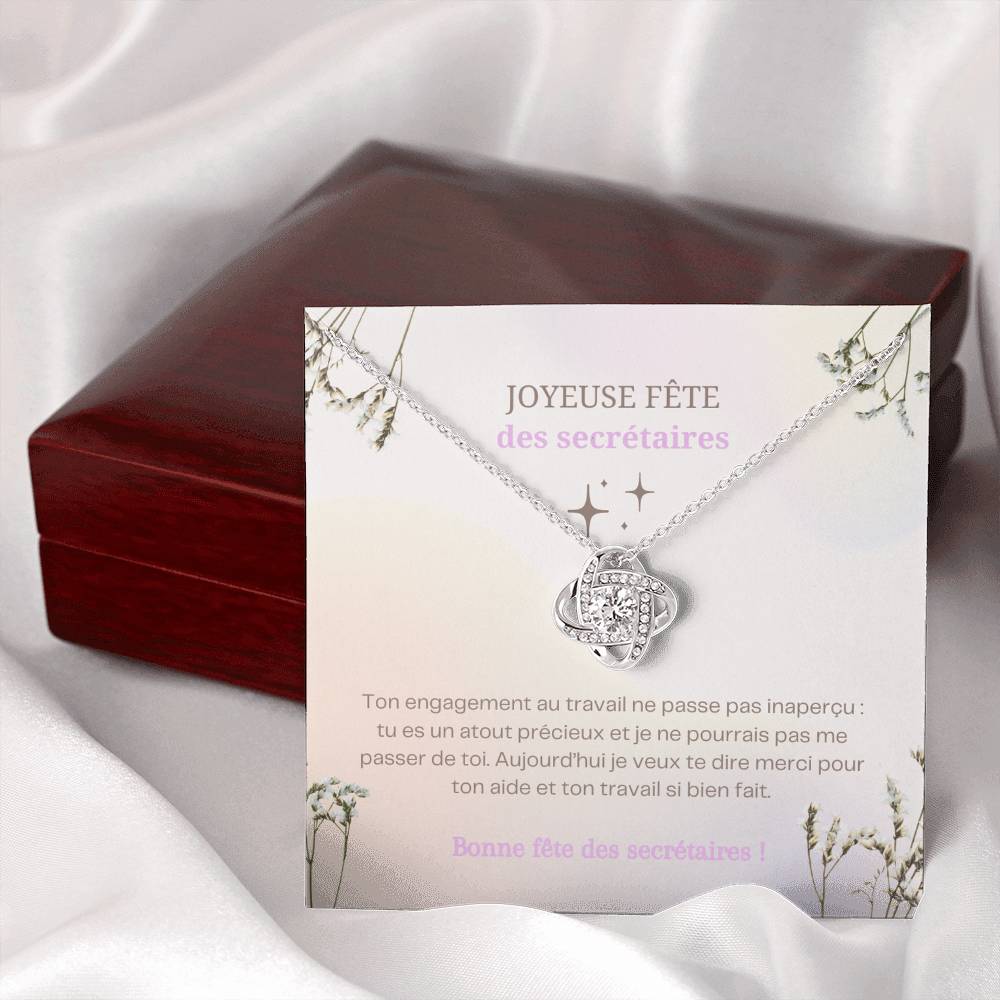 HAPPY • Love knot secretary’s day necklace