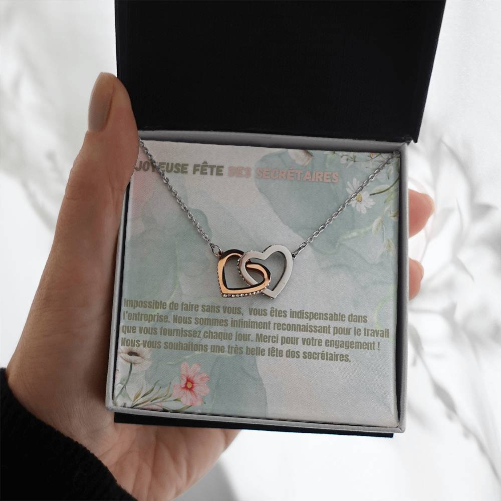 Feliz • collar para la fiesta de los secretarios de doble corazón