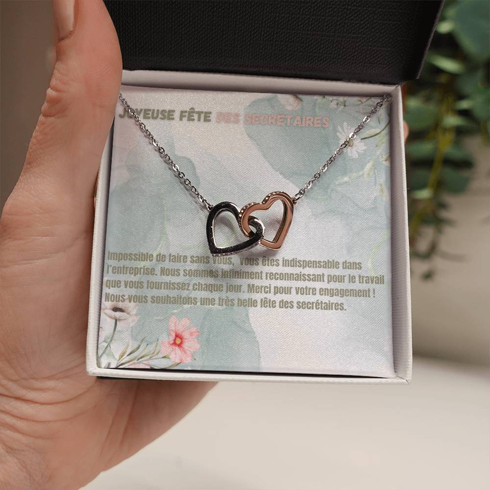 Feliz • collar para la fiesta de los secretarios de doble corazón
