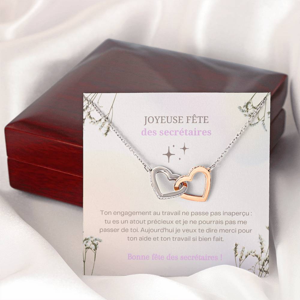 Feliz • collar para la fiesta de los secretarios de doble corazón
