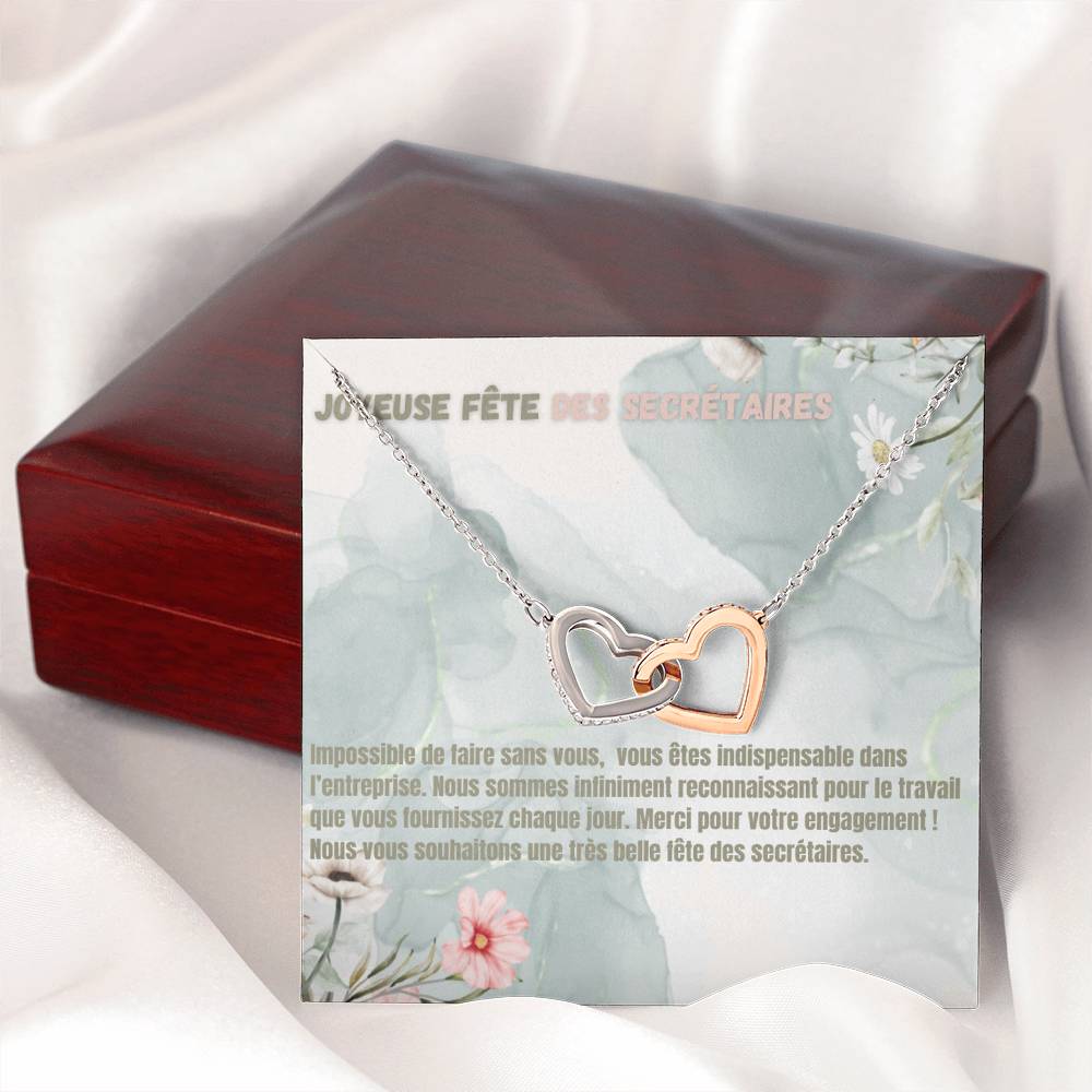 Feliz • collar para la fiesta de los secretarios de doble corazón