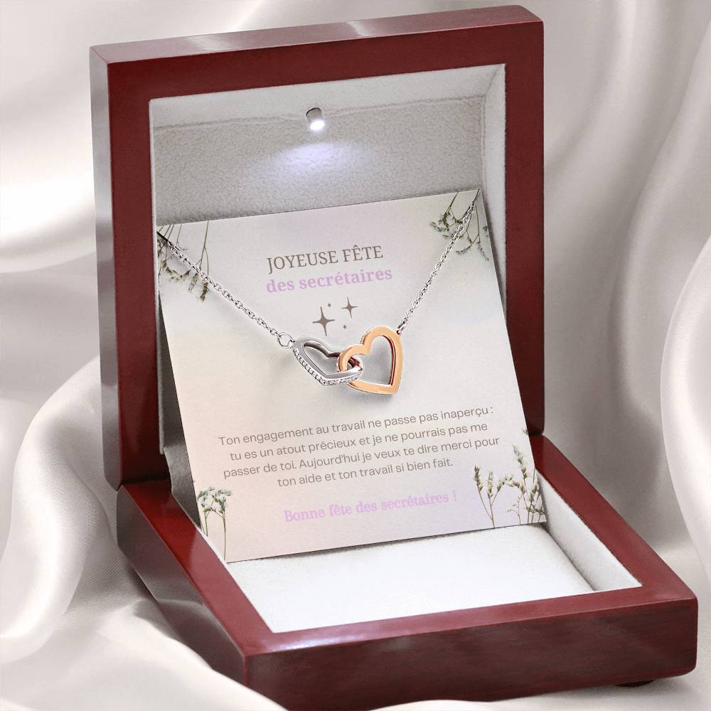 Feliz • collar para la fiesta de los secretarios de doble corazón