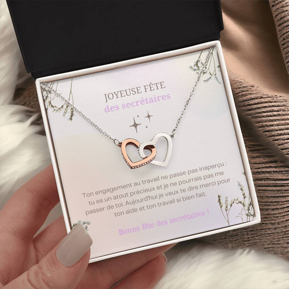 Feliz • collar para la fiesta de los secretarios de doble corazón