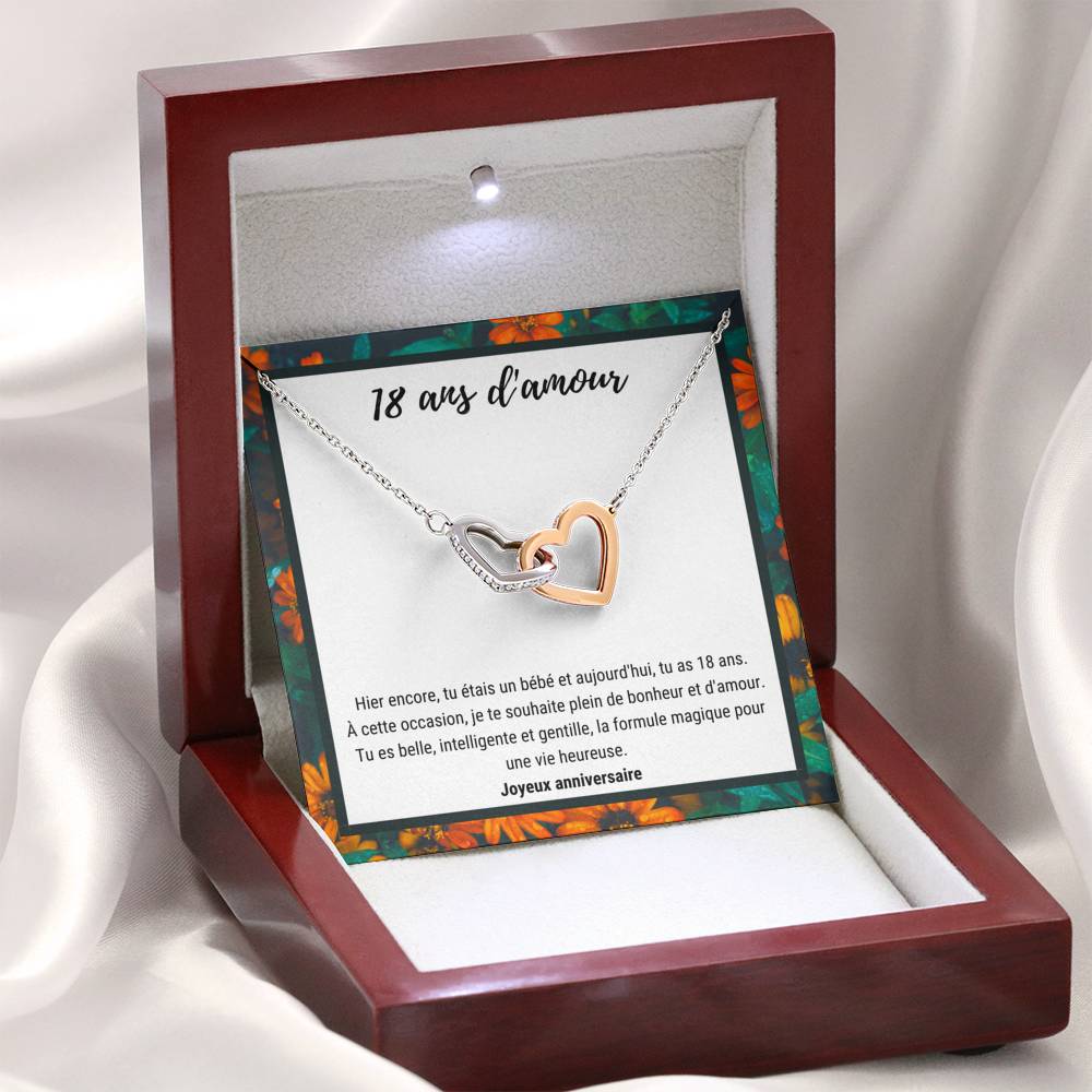 ANNIMERVEILLE • COLLIER 18ÈME ANNIVERSAIRE Double Cœur - Lehnaa