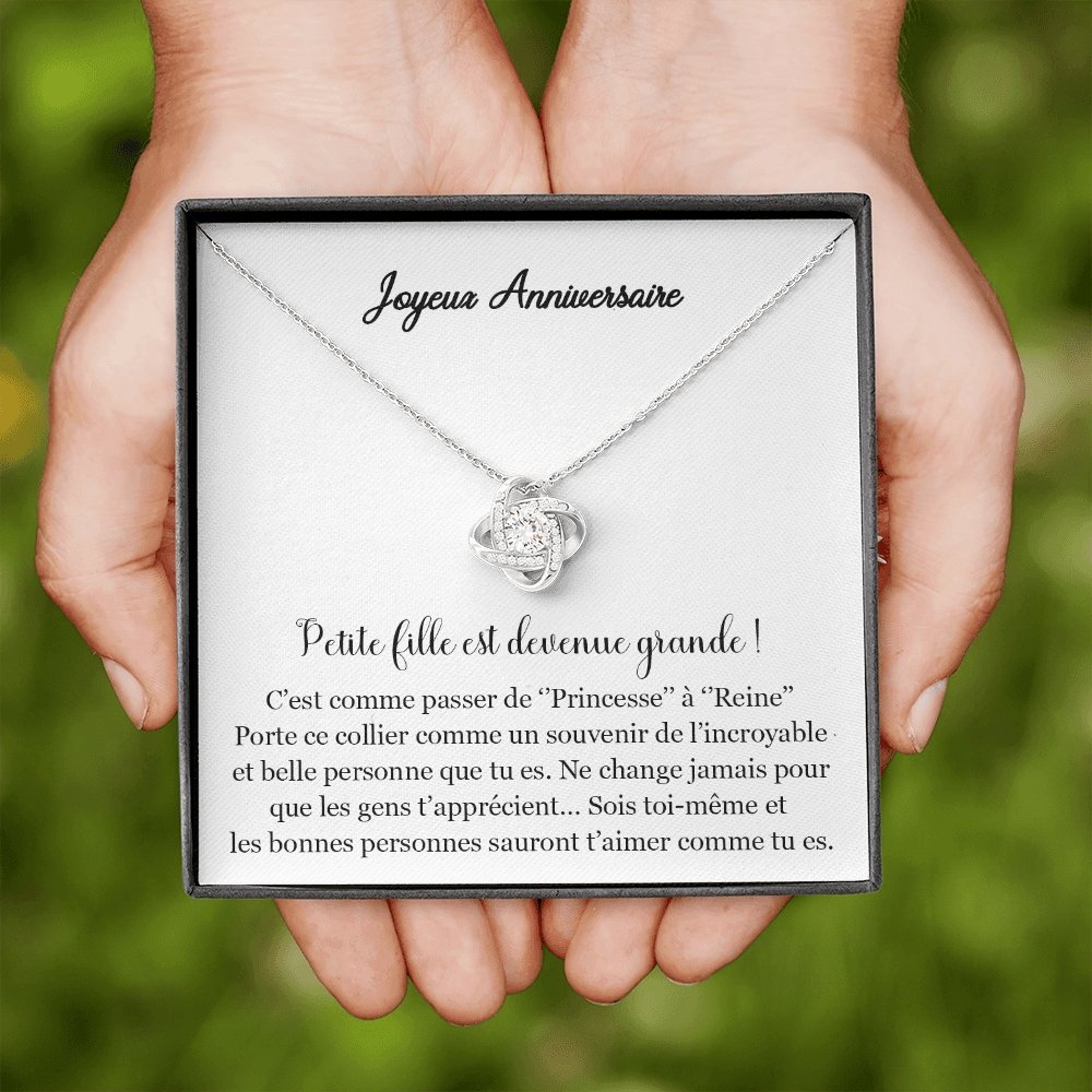 ANNIMERVEILLE • Collier Joyeux Anniversaire Ma Fille Noeud d'Amour - Lehnaa