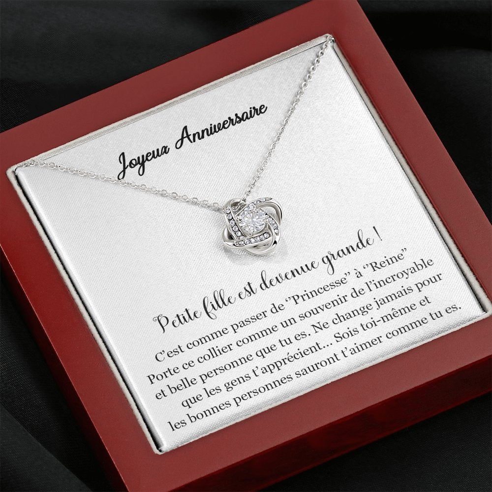 ANNIMERVEILLE • Collier Joyeux Anniversaire Ma Fille Noeud d'Amour - Lehnaa