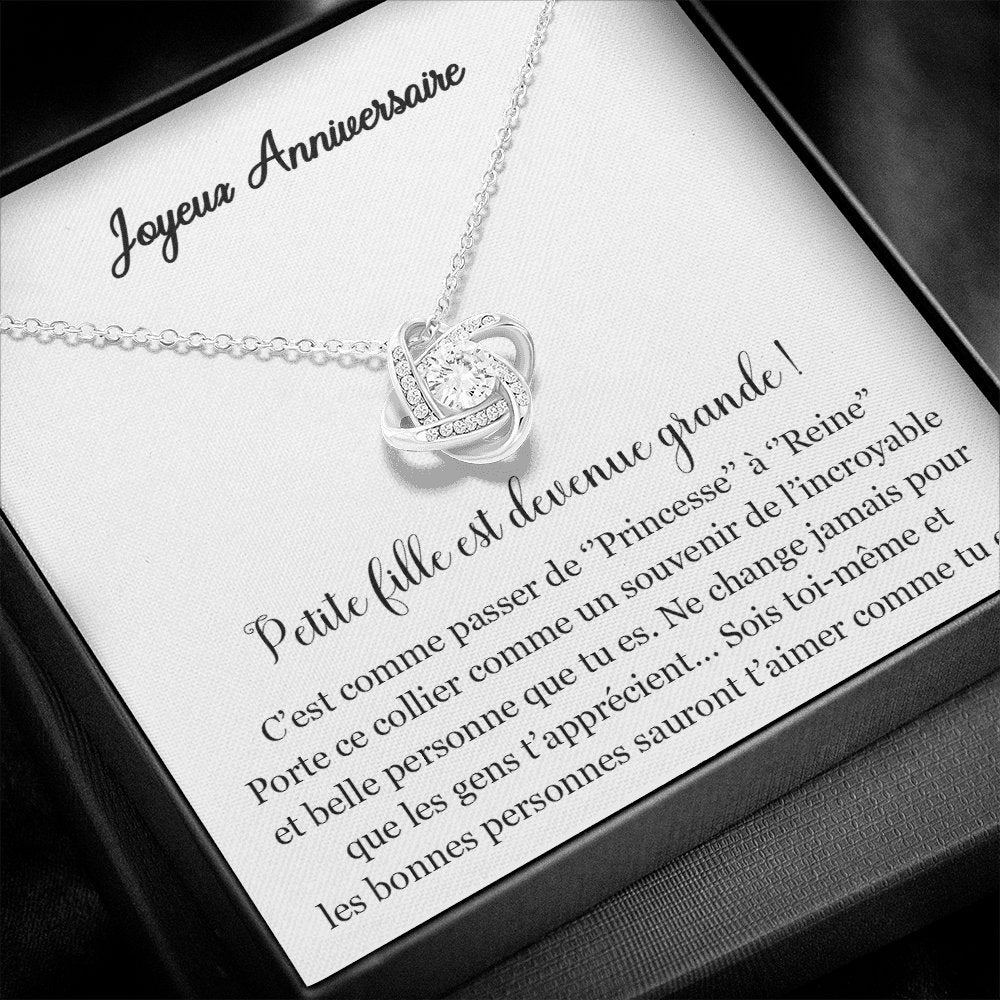 ANNIMERVEILLE • Collier Joyeux Anniversaire Ma Fille Noeud d'Amour - Lehnaa