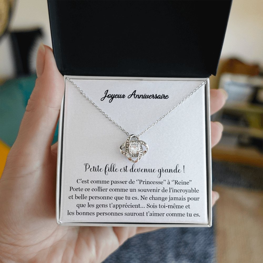 ANNIMERVEILLE • Collier Joyeux Anniversaire Ma Fille Noeud d'Amour - Lehnaa