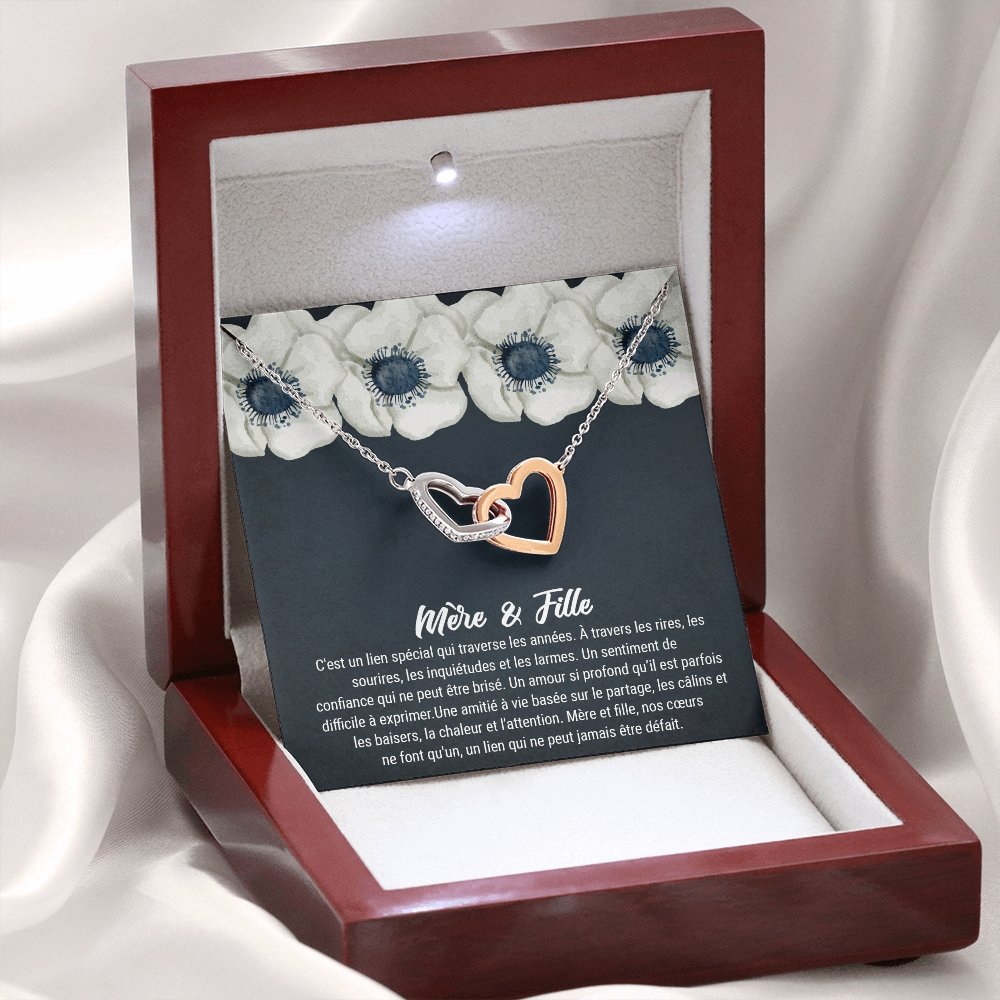 LINKY • Collier A Ma Fille Double Cœur - Lehnaa