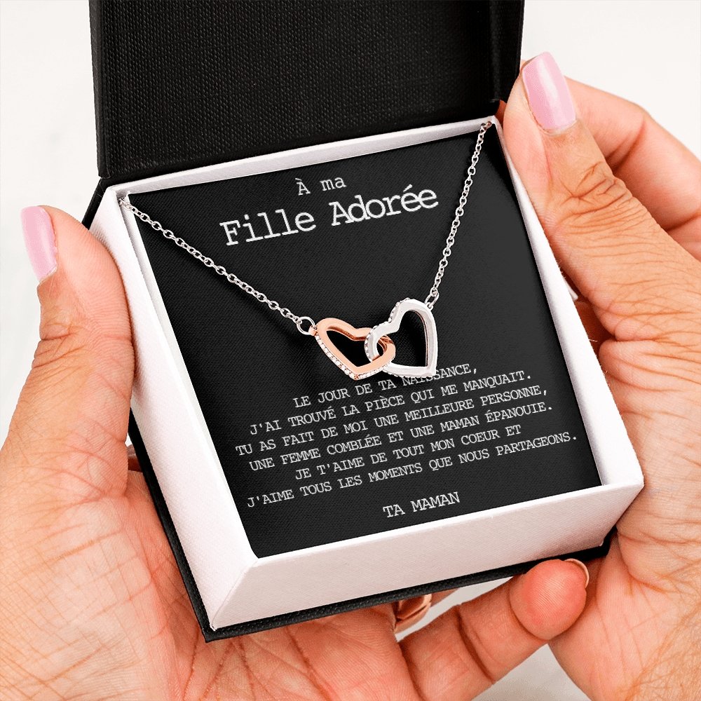 LINKY • Collier A Ma Fille Double Cœur - Lehnaa