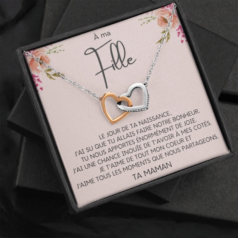 LINKY • Collier A Ma Fille Double Cœur - Lehnaa
