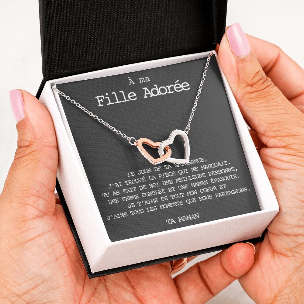 LINKY • Collier A Ma Fille Double Cœur - Lehnaa