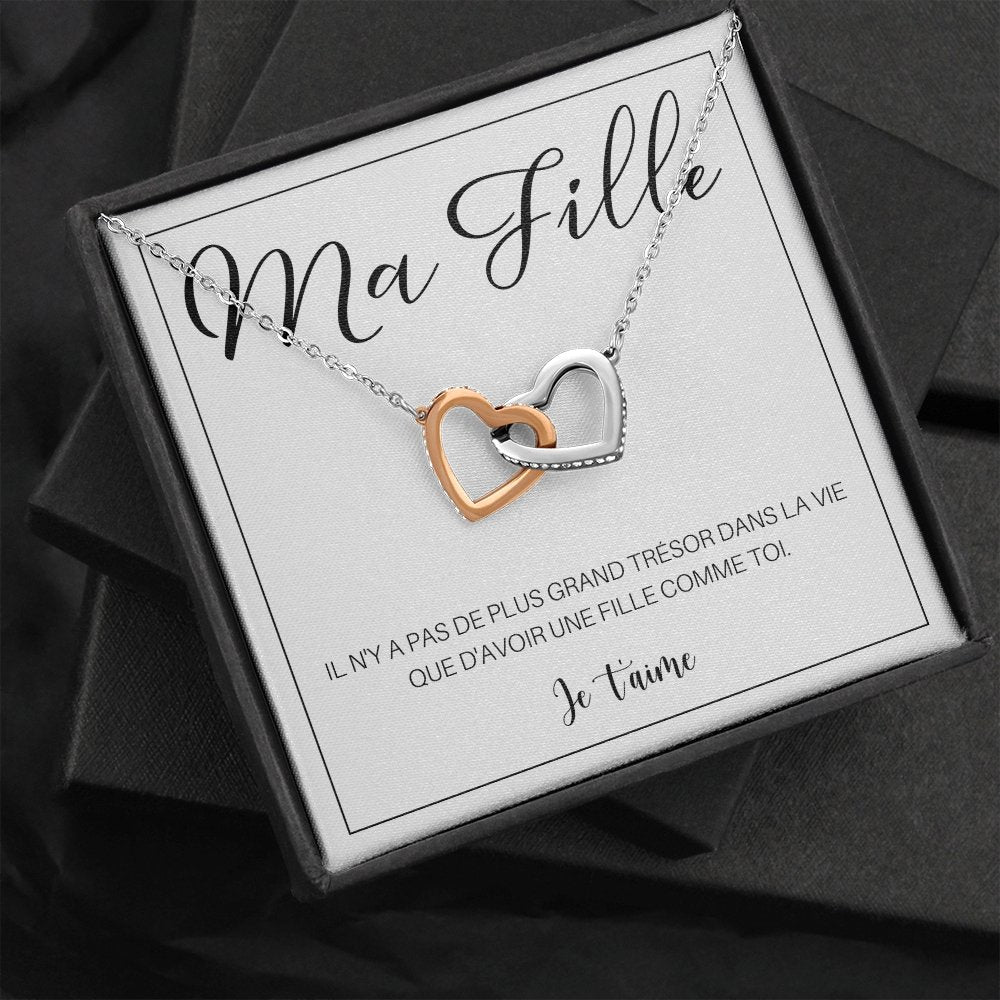 LINKY • Collier A Ma Fille Double Cœur - Lehnaa