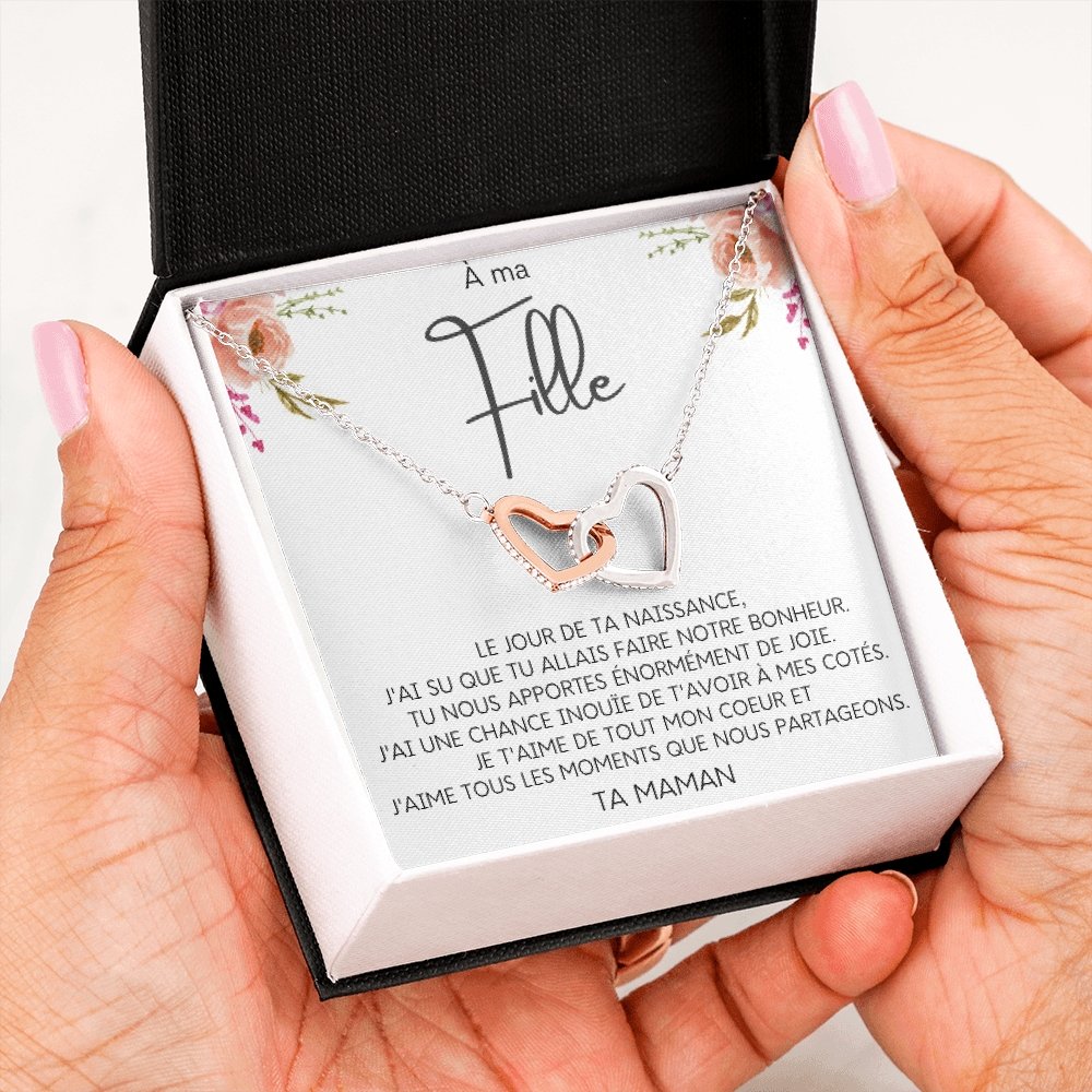 LINKY • Collier A Ma Fille Double Cœur - Lehnaa