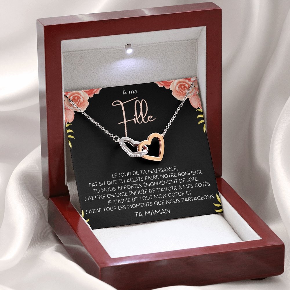 LINKY • Collier A Ma Fille Double Cœur - Lehnaa