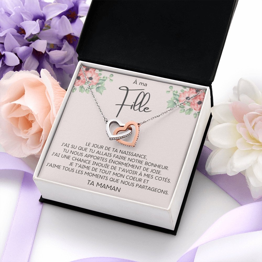 LINKY • Collier A Ma Fille Double Cœur - Lehnaa