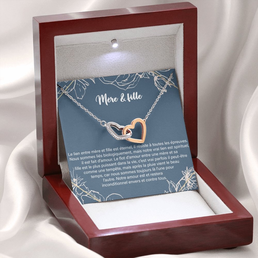 LINKY • Collier A Ma Fille Double Cœur - Lehnaa