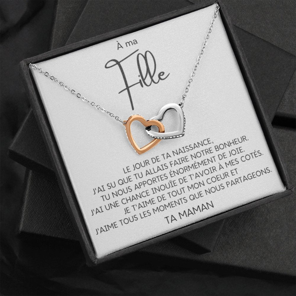 LINKY • Collier A Ma Fille Double Cœur - Lehnaa