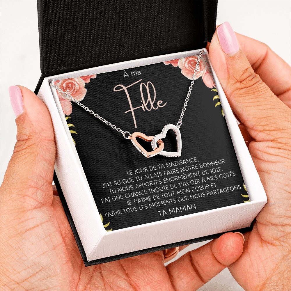 LINKY • Collier A Ma Fille Double Cœur - Lehnaa