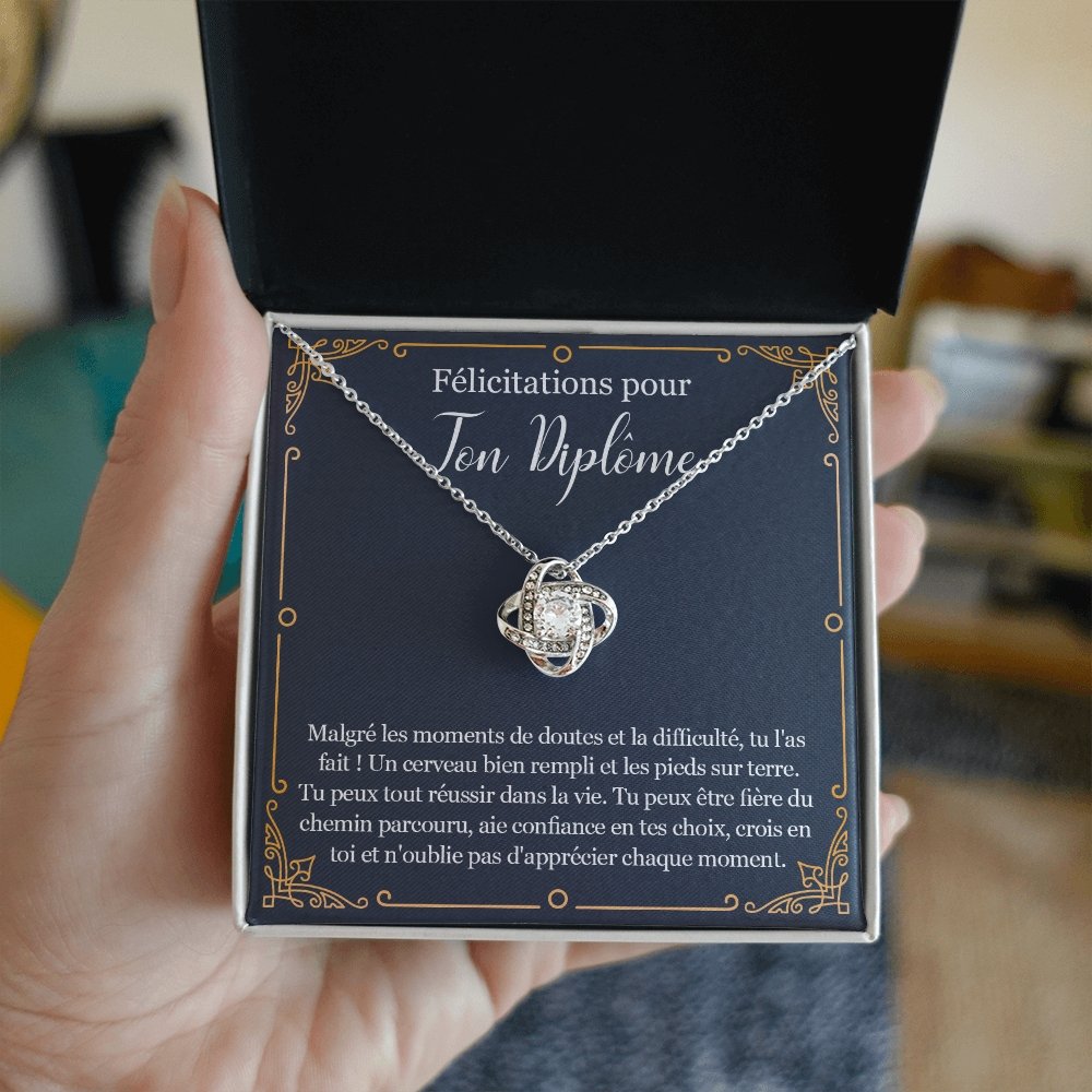 LINKY • Collier Félicitations Diplôme Fille Noeud d'Amour - Lehnaa