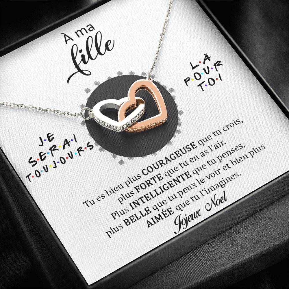 NOELENCHANTÉ • COLLIER JOYEUX NOËL MA FILLE Double Cœur - Lehnaa